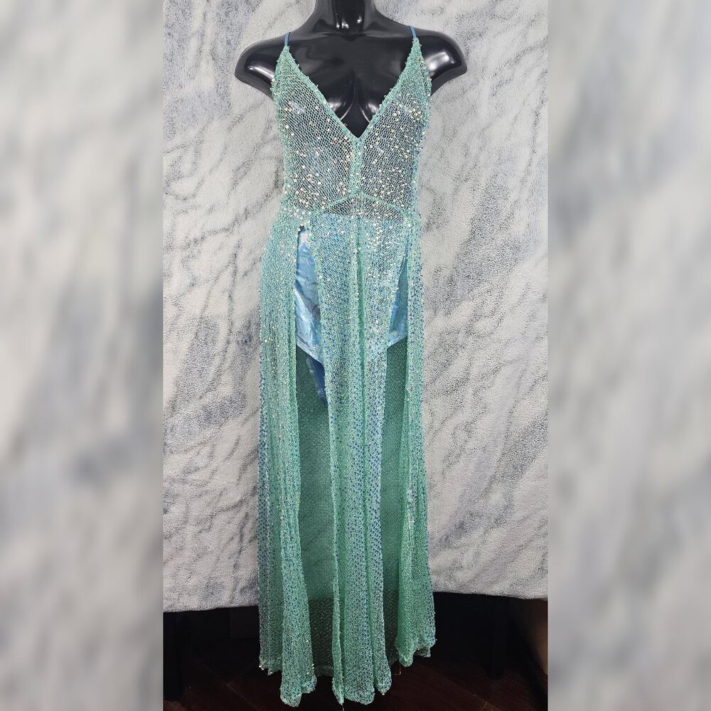 Dolls Kill Sparkling Green Maxi Dress